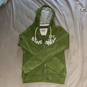 Abercrombie and Fitch green zip up hoodie